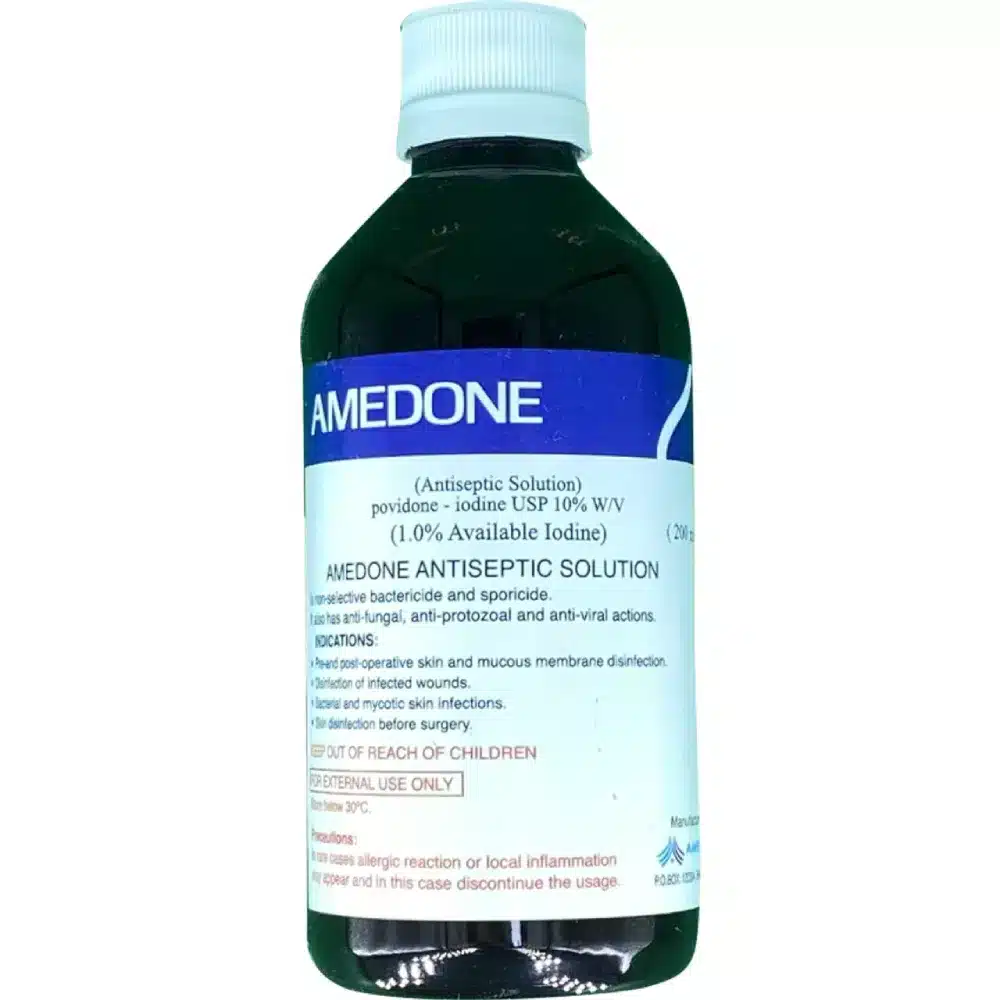 AMEDONE POVIDONE IODINE 200ML - Al Thiqa Pharmacy