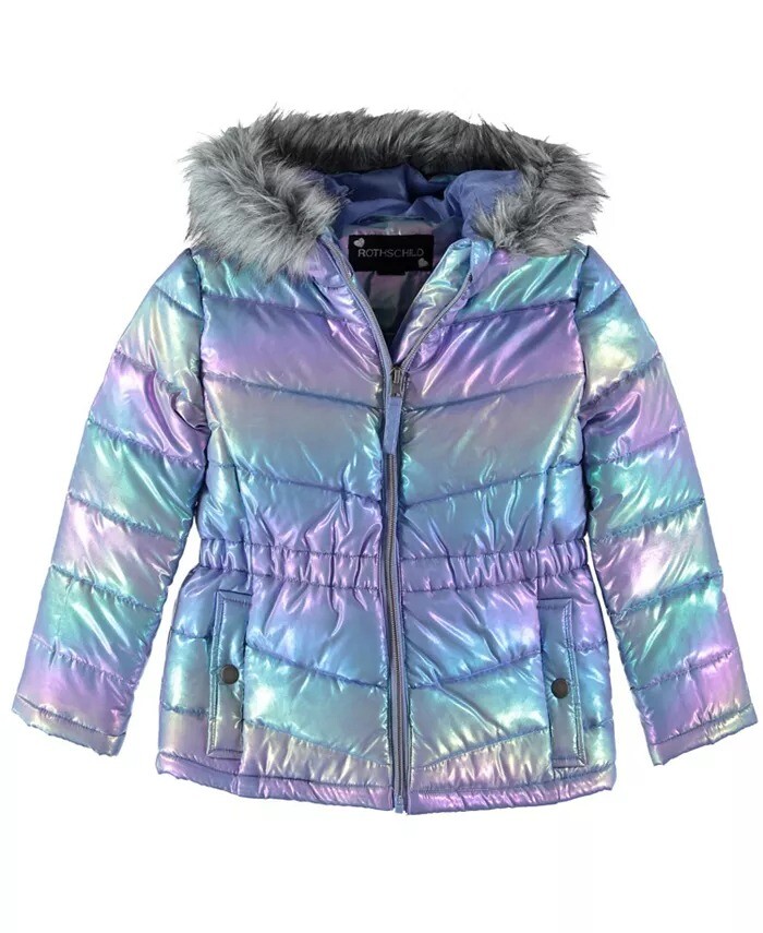 Padded Coat Rainbow Macy's Girl Coats On Sale Rothschild Kids' Princess Coat With Faux Fur Collar Nordstromrack