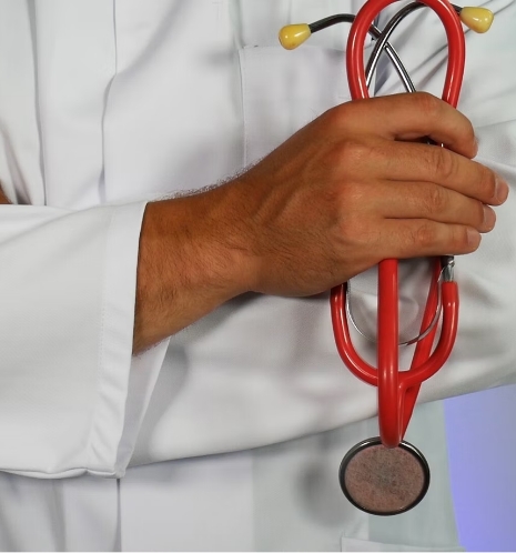A close up shot for doctor holding stethoscope