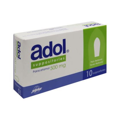 ADOL-SUPPOSITORIES, Pain reliever, analgesic, paracetamol, antipyretic