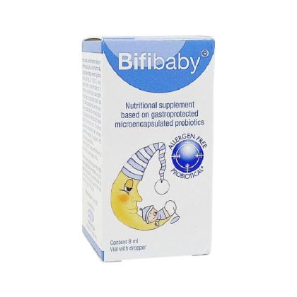 BIFIBABY-BOTTLE-ORAL-DROPS, nutritional supplement based on gastro protected probiotics, allergen free, gut health