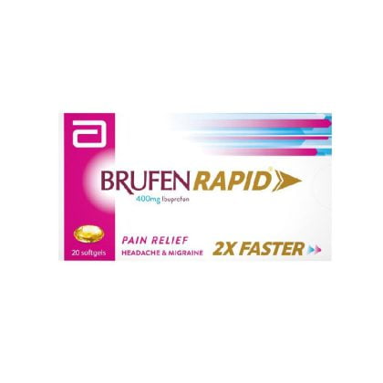 BRUFEN-RAPID-anti-inflammatory, NSAIDs, analgesic, anti pyretic, for headache and migraine, fast action