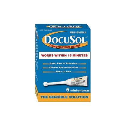 DOCUSOL-MINI-ENEMA-STOOL-SOFTENER-EVACUANT, constipation, fast action, easy to use, safe and effective, doctor recommended