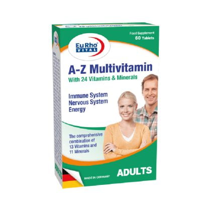 EURHO-VITAL-A-Z-MULTIVITAMIN, for adults, immune system, nervous system and energy, vitamins, supplements, minerals
