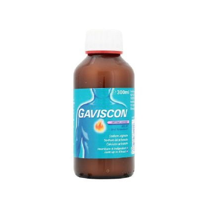 GAVISCON-GLASS-BOTTLE-ORAL-SUSPENSION, heartburn, acid reflux, GERD