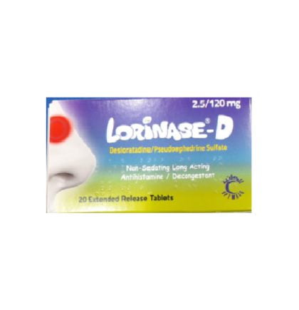 LORINASE, antihistamine, decongestant, long acting, pseudoephedrine, desloratadine
