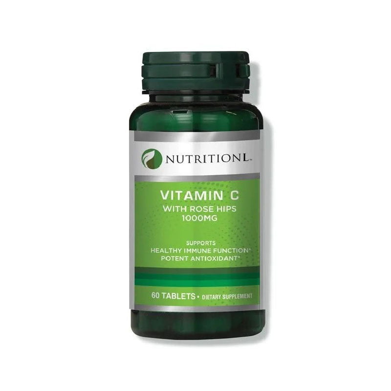 NUTRITIONL-VITAMIN-C-1000MG-WITH-ROSE-HIPS, vitamins, supplements, healthy immune function, potent anti-oxidant