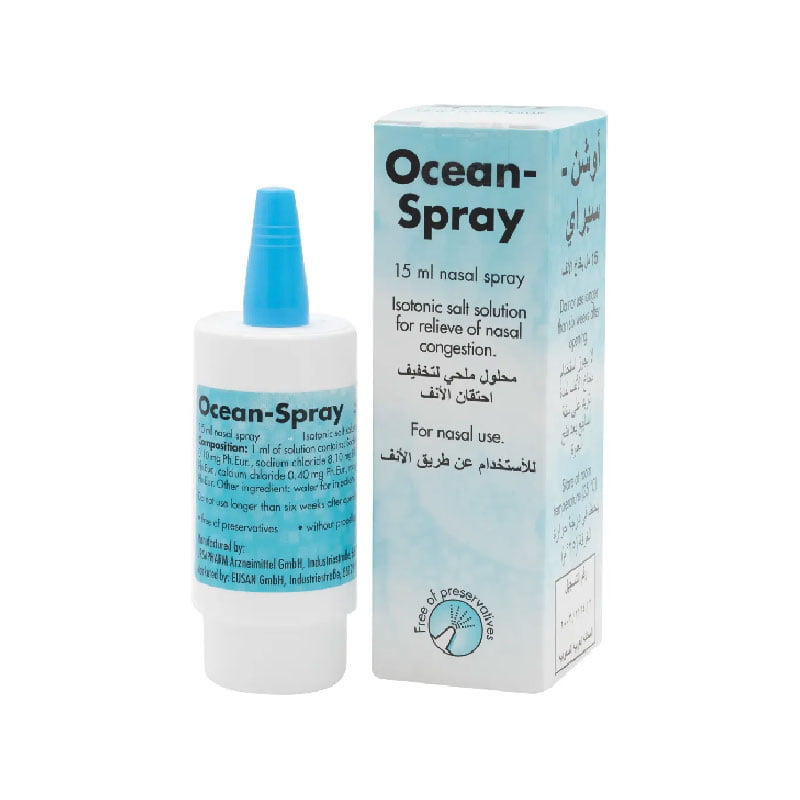 OCEAN-SPRAY-isotonic salt solution, relief nasal congestion, decongestant, cold and flu
