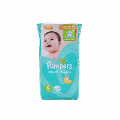 PAMPERS-BABY-DRY, 60 diapers, size 4