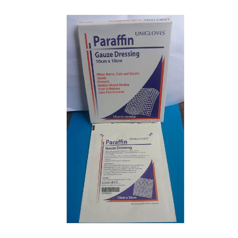 PARAFFIN-GAUZE-DRESSING-10CM-X-10CM-(PLASTIC-PACKING)-CARENET, wound care, first aid