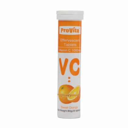 Provita vitamin C, sweet orange flavor, effervescent tablets