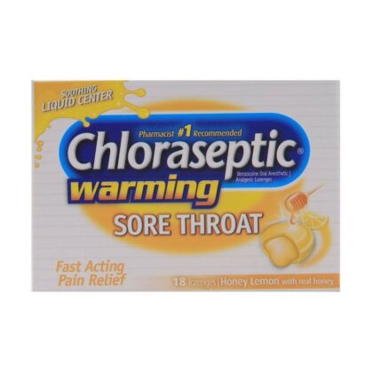 Chloraseptic-Warming-Honey-And-Lemon-Lozenges-sore throat, fast acting, pain relief