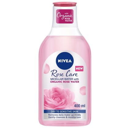 Nivea-Face-Micellar-Rose-Water-Mono-Phase-Make-Up-Remover dry to sensitive skin, daily make-up removal