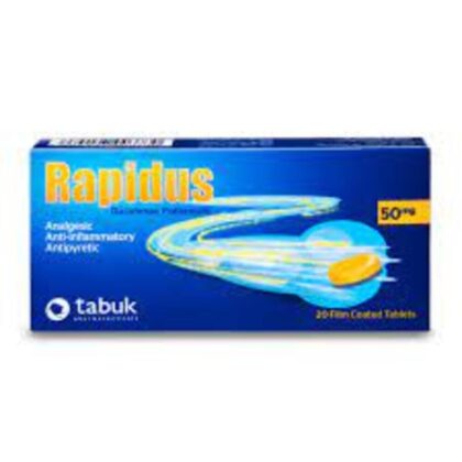 Rapidus-50Mg-20-Coated-Tablets, NSAIDs, anti inflammatory, analgesic, pain killer