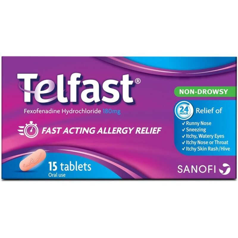 Telfast-fast acting allergy relief, for allergic rhinitis, relief of runny nose, sneezing, itchy, watery eyes