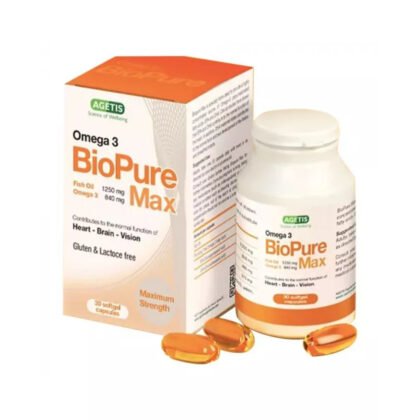 Bio-Pure-max-OMEGA-3, for heart, brain, and vision health, gluten and lactose free