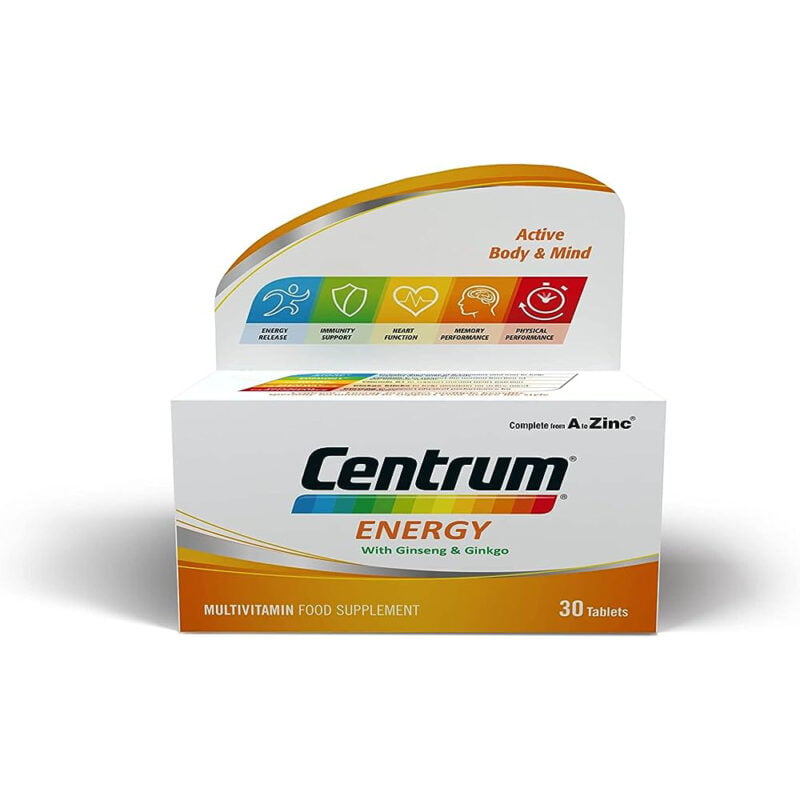 CENTRUM-ENERGY with ginseng and ginkgo, multivitamin, food supplement,