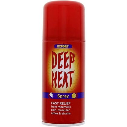 DEEP-HEAT-SPRAY, for rheumatic pain, muscular aches and strains