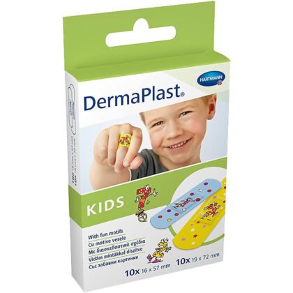 DERMAPLAST-KIDS -COLORFUL -WATER-RESISTANT-20'S, first aid, bandage, wound protection