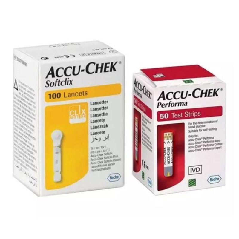 accu-chek softclix lancets 100's accu-chek performa test strips blood glucose test strips