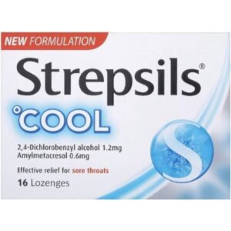 strepsils-cool-16-lozenges, warm ginger, effectively relieves the symptoms of sore throat