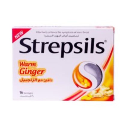 strepsils-ginger-16-lozenges, warm ginger, effectively relieves the symptoms of sore throat