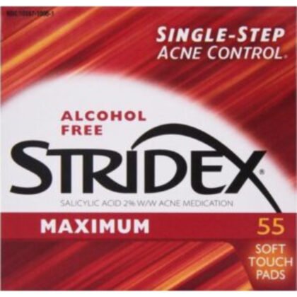 stridex-acne-control-maximum-soft-touch-pads-single step acne control, alcohol free, salicylic acid