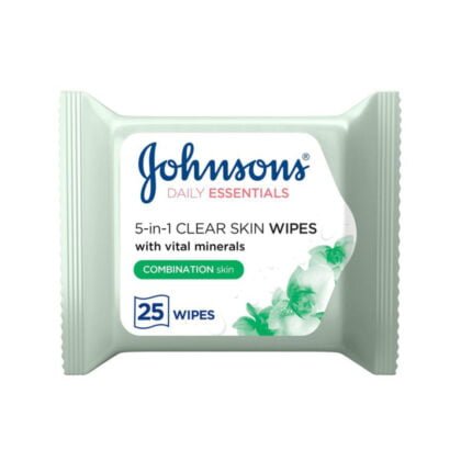 JOHNSON'S-DAILY-ESSENTIALS-COMBINATION-SKIN, clear skin wipes
