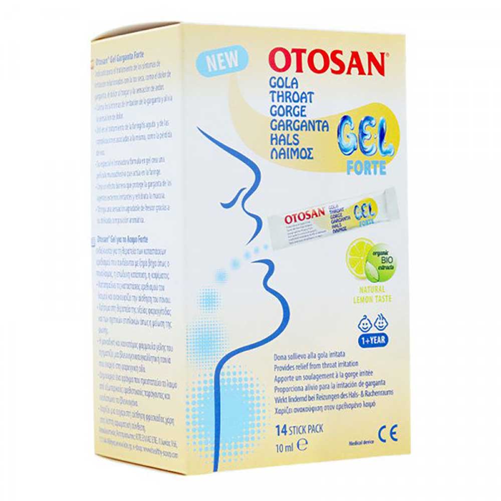 Otosan Gel forte pack for sore throat.