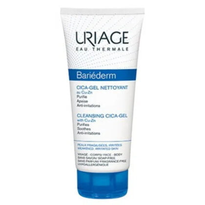 URIAGE-BARIEDERM-CICA-CLEANSING-GEL-WITH-CU-ZN-200-ML. cleansing gel, skincare, beauty, cosmetics