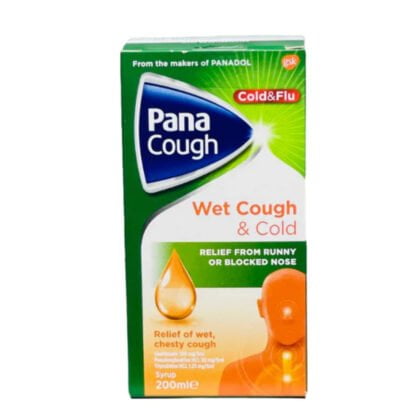 PANA-COUGH-200-ML. cold and flu treatment. relief from runny or blocked nose