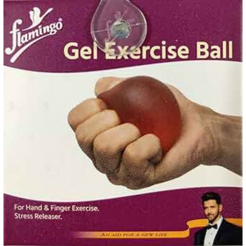 FLAMINGO-GEL-EXERCISE-BALL-RED-MEDIUM, for hand and finger exercise, stress releaser