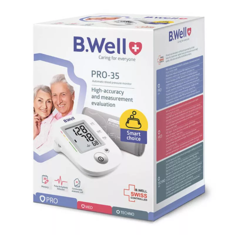 B WELL-PRO-35-BLOOD-PRESSURE-MONITOR, high accuracy and measurement evaluation, hypertension (blood pressure) monitor