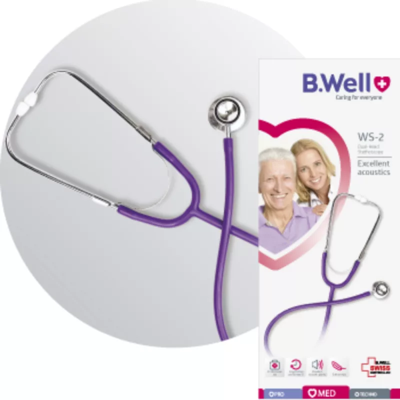 B WELL-W-S2-RED-DUAL-HEAD-STETHOSCOPE, medical device
