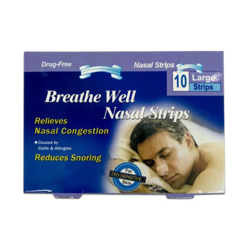 BREATHE-WELL-NASAL-STRIPS-relieves nasal congestion, caused by colds and allergies, reduces snoring