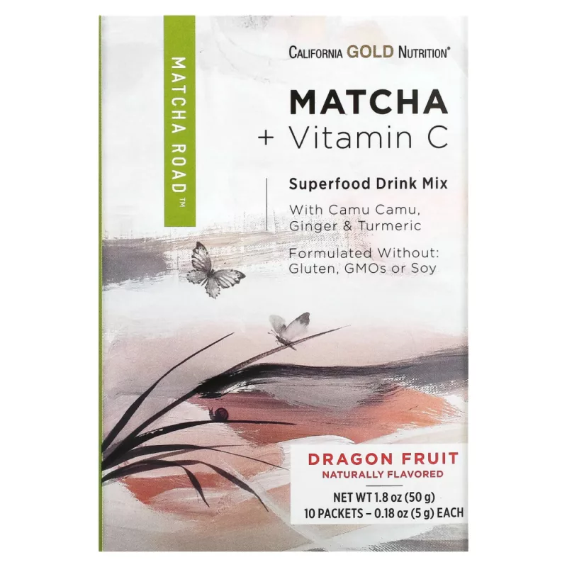 CALIFORNIA-GOLD-NUTRITION-MATCHA+VIT-C-dragon fruit, naturally flavored