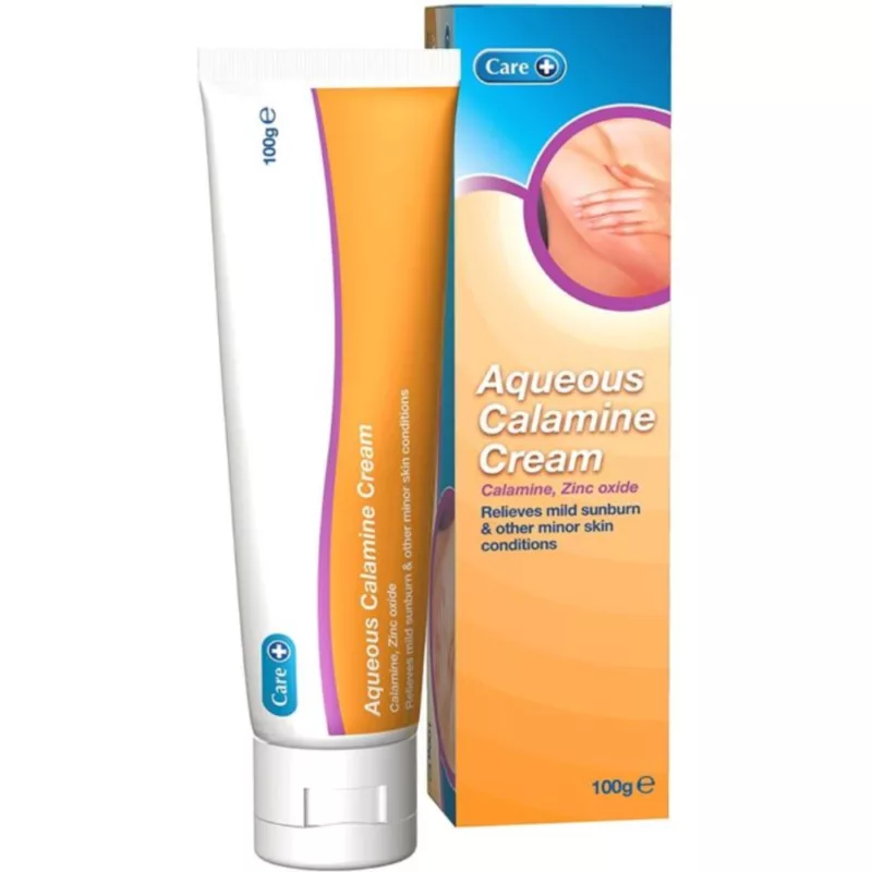 CARE-AQUEOUS-CALAMINE-CREAM-calamine cream, relieves mild sunburn and other minor skin conditions