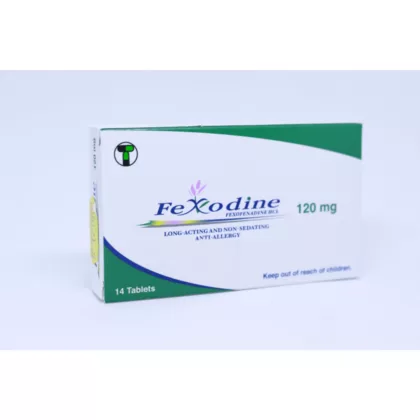 FEXODINE, fexofenadine hydrochloride, long lasting and non sedating anti allergy, anti histamine, allergic rhinitis, sneezing, watery and itchy eyes, solution