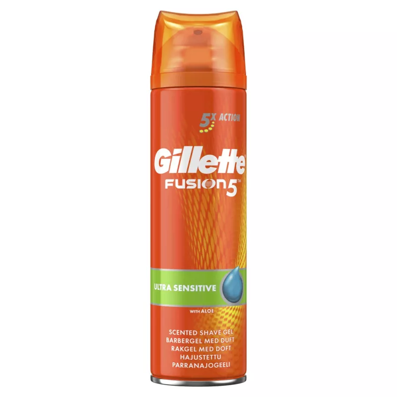 GILLETTE-SHAVING-GEL-200-ML-FUSION-for men, ultra sensitive, scented shave gel