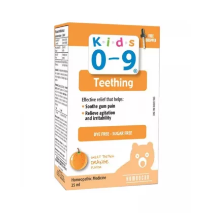 KIDS 0-9-TEETHING-ORANGE-flavour, soothe gum pain, relieve agitation and irritability