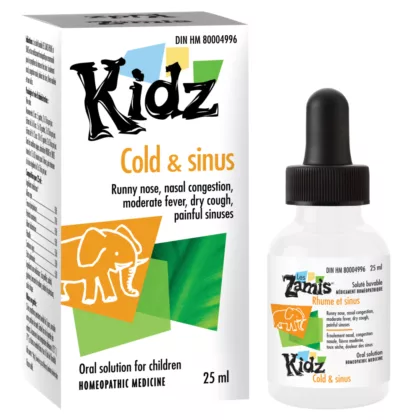 LES-ZAMIS-COLD-SINUS, treats runny nose, nasal congestion, moderate fever, dry cough, painful sinuses, oral solution for kids