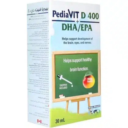 PEDIAVIT-D-400+DHA-EPA-30-ML-BOTTLE-ORAL-DROPS. helps support healthy brain function, support development of the brain, eyes, and nerves
