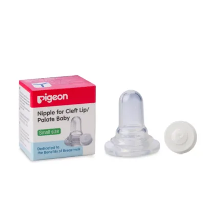 PIGEON-SILICONE-NIPPLE-R-CLEFT-PLAT, feeding baby