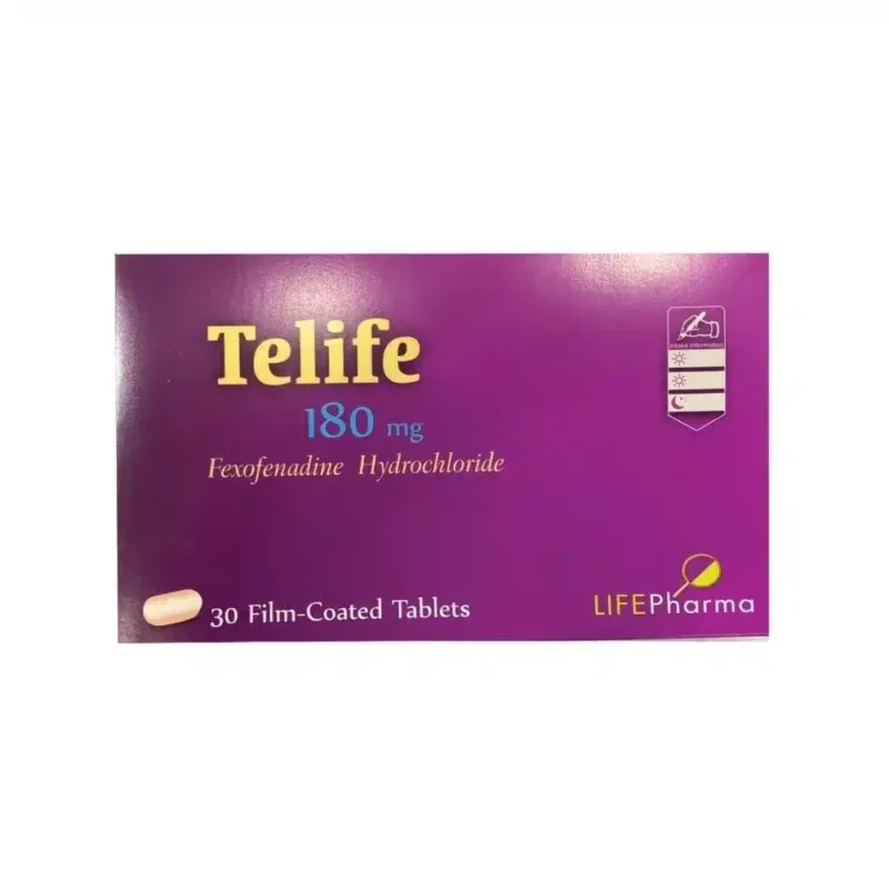 Telife, non-drowsy, anti allergic, treats allergic rhinitis symptoms such as sneezing and runny nose