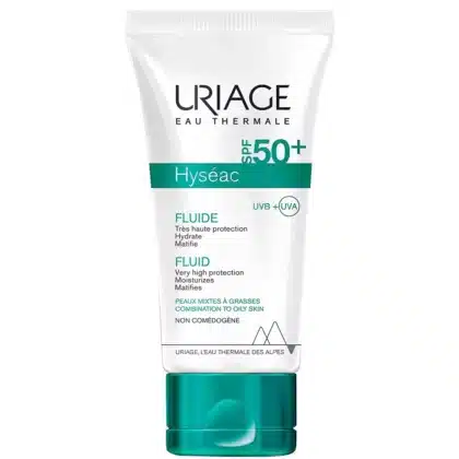 URIAGE-HYSEAC-SPF-50+FLUID-MATIFYING-skin care, skincare, very high protection, moistures, mattifies