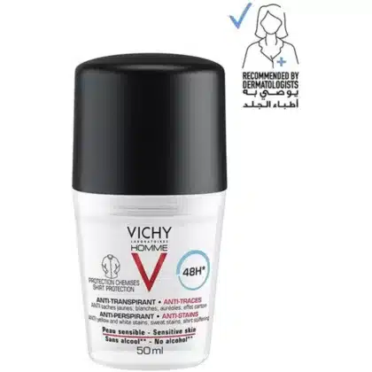 VICHY-ROLL-ON-50-ML-BLACK-CAP.anti-prespirant, for sensitive skin