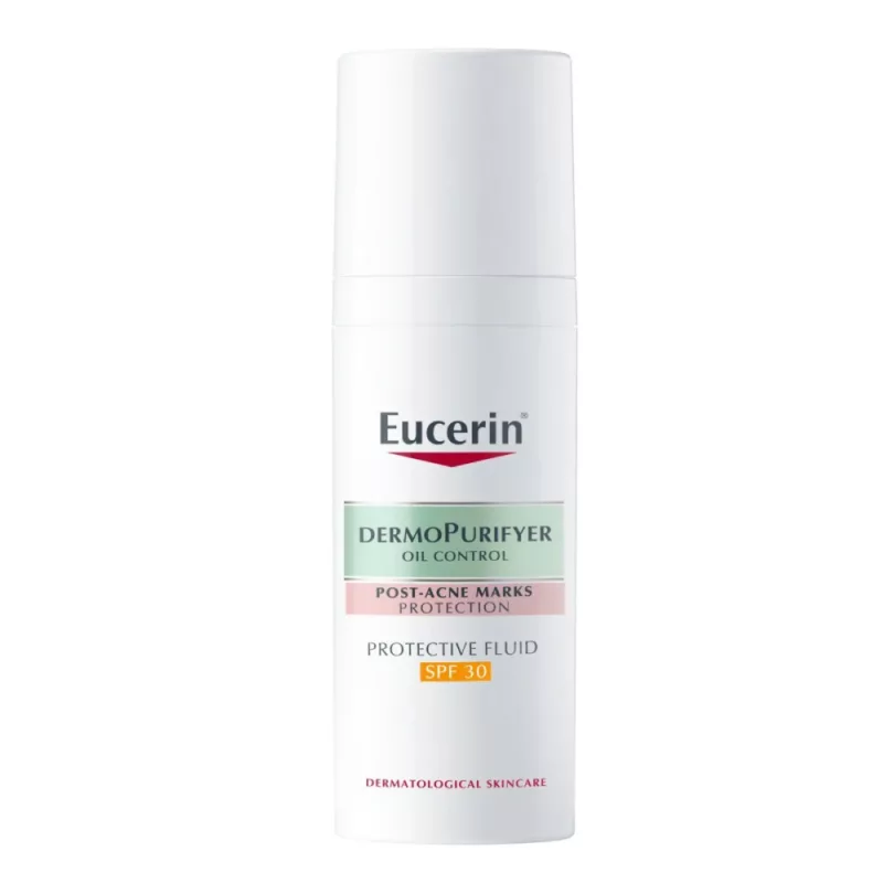 EUCERIN-PURIFYER-UV-FLUID-SPF-30-50-ML. protective fluid, sun care, skincare, skin care, oil control, post-acne marks protection