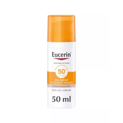 EUCERIN-SUN-GEL-SPF-50-PIGMENT-CONTROL-MED-50-ML. sun care, skincare, skin care, pigment control tinted, for hyperpigmentation