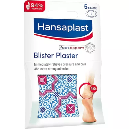 HANSAPLAST-FOOT-BLISTER-PLASTER-immediately relieves pressure and pain, extra strong adhesion