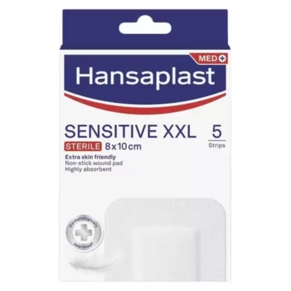HANSAPLAST-SENSITIVE-X-XL-10-5S. extra skin friendly, non-stick wound pad, high absorbent